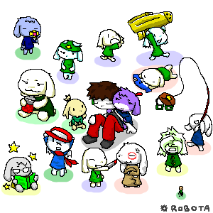 quote, mimiga, sakamoto sue, toroko, chaco, and 5 more (cave story)