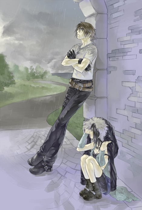 squall leonhart and rinoa heartilly (final fantasy and 1 more) drawn by hinokami
