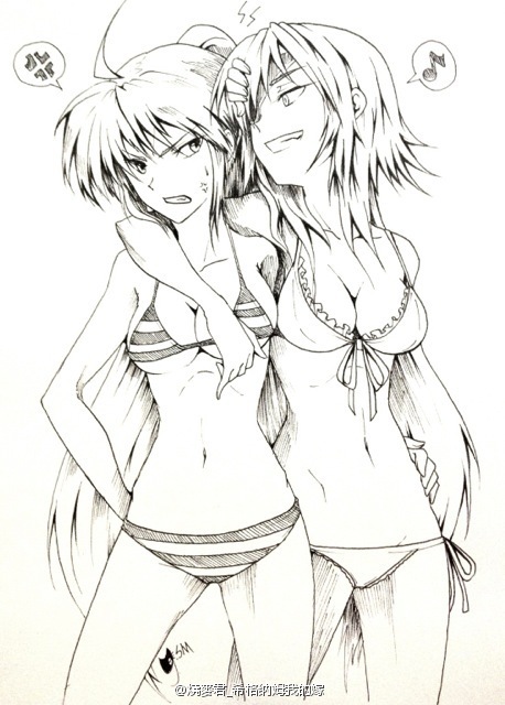 signum and cypha of huckebein (lyrical nanoha and 1 more) drawn by shumai_(sm318)
