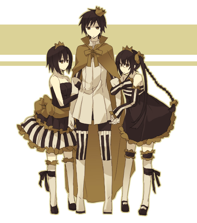 orihara izaya, orihara mairu, and orihara kururi (durarara!!) drawn by yuzu_juncgr