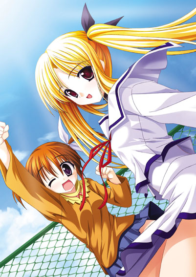 fate testarossa and takamachi nanoha (lyrical nanoha and 2 more) drawn by yuki_shin