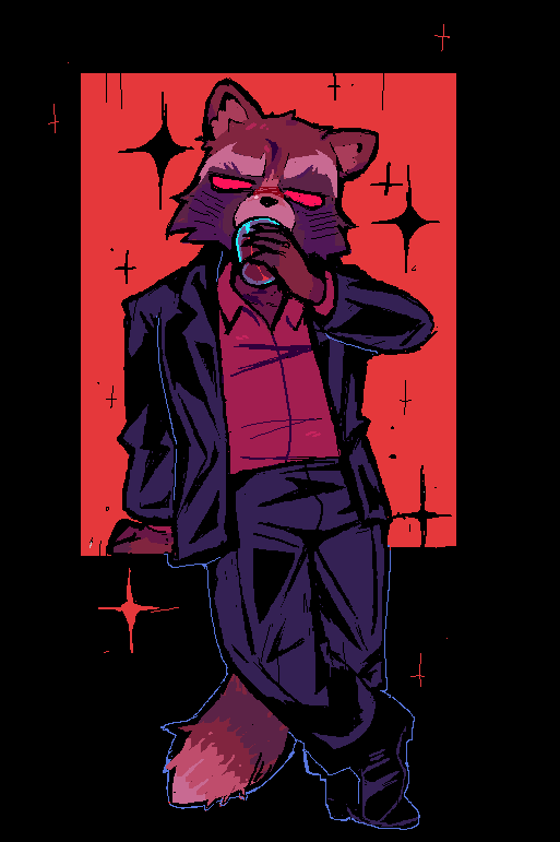 rocket raccoon (marvel and 1 more) drawn by mercysstrap