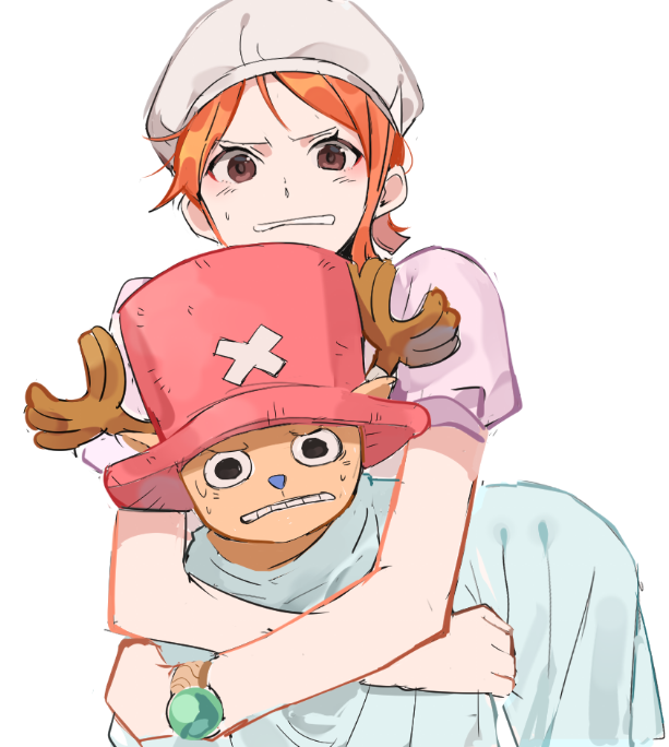 nami and tony tony chopper (one piece) drawn by joman