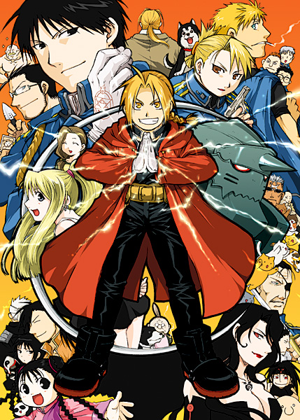 edward elric, alphonse elric, winry rockbell, riza hawkeye, roy mustang, and 13 more (fullmetal alchemist) drawn by kirou_ran
