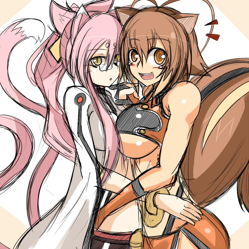 makoto nanaya and kokonoe (blazblue) drawn by daddy_pomgi