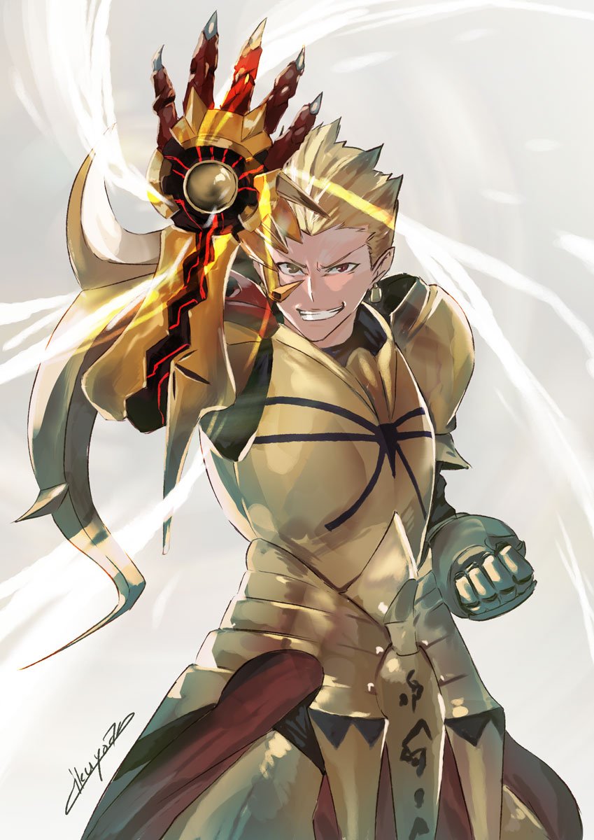 gilgamesh and kazuma (fate and 2 more) drawn by ikuyoan