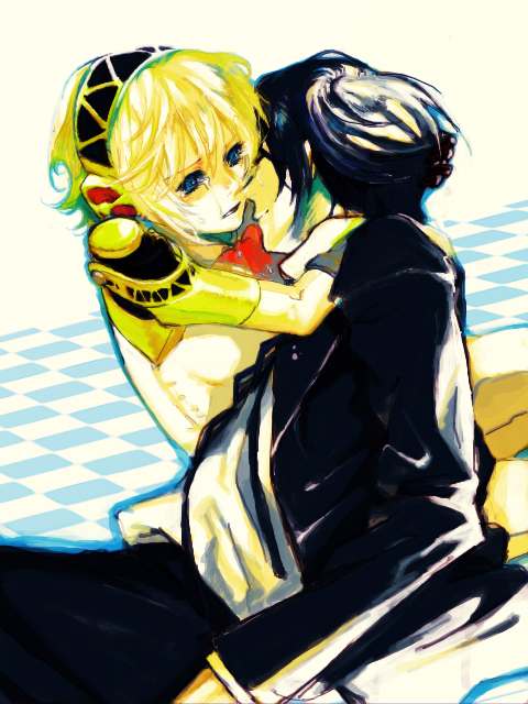 yuuki makoto and aigis (persona and 1 more) drawn by kusumori_shiba