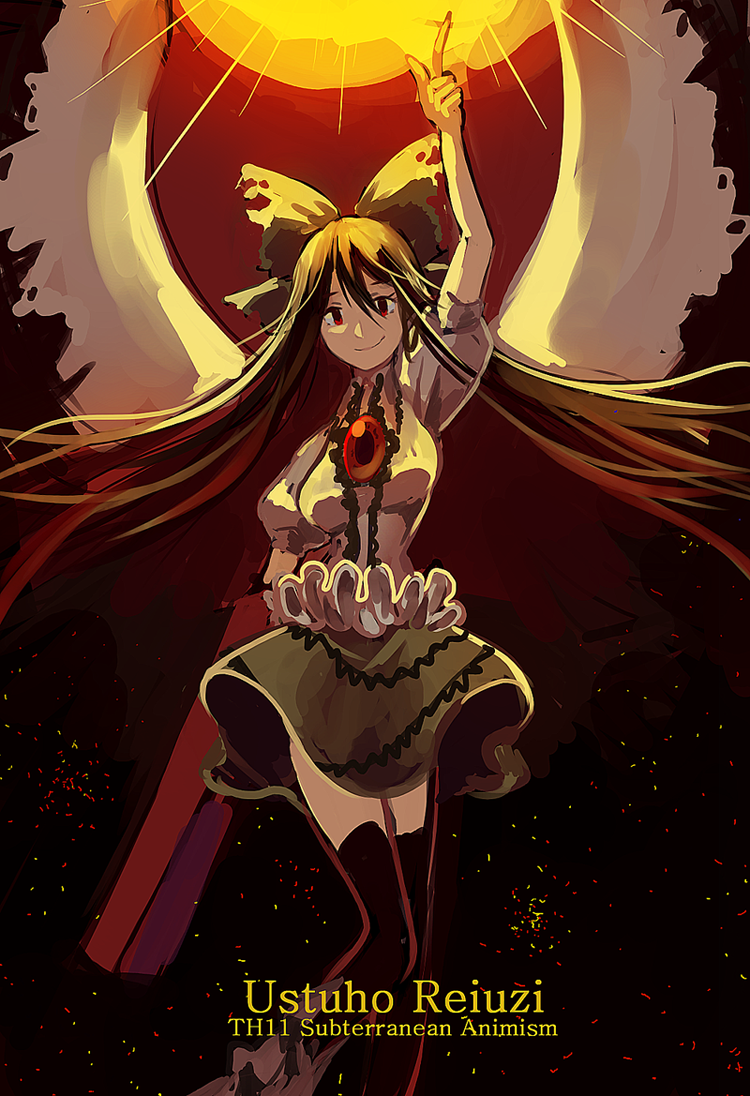 reiuji utsuho (touhou and 1 more) drawn by silence_girl
