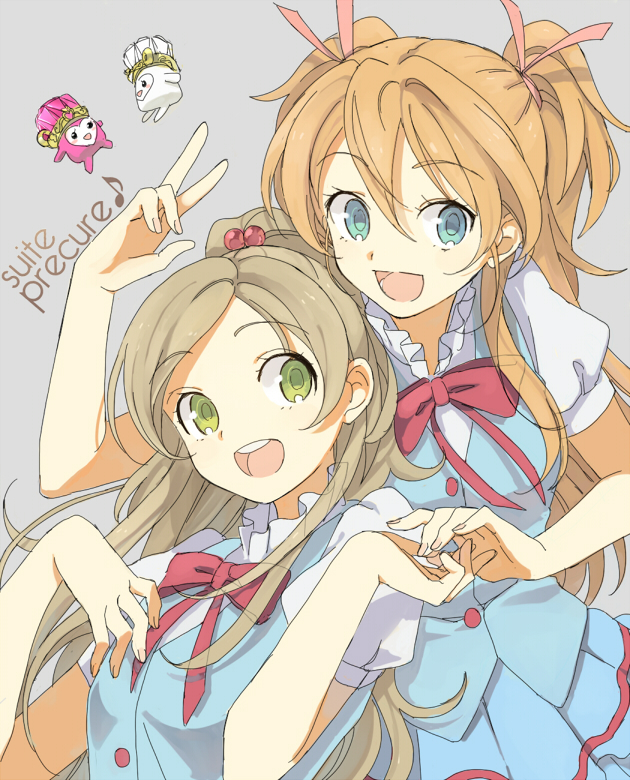 houjou hibiki, minamino kanade, dory, and rery (precure and 1 more) drawn by 01_0219
