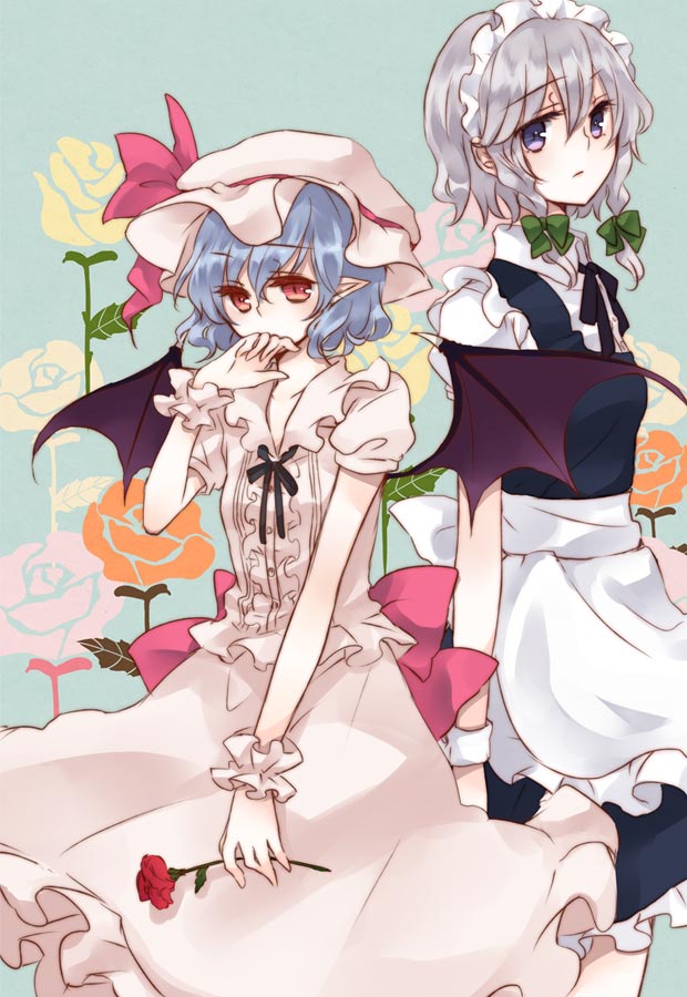 remilia scarlet and izayoi sakuya (touhou) drawn by yatosaki_haru