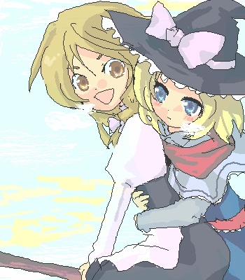 kirisame marisa and alice margatroid (touhou) drawn by taiyou_(nonsense)