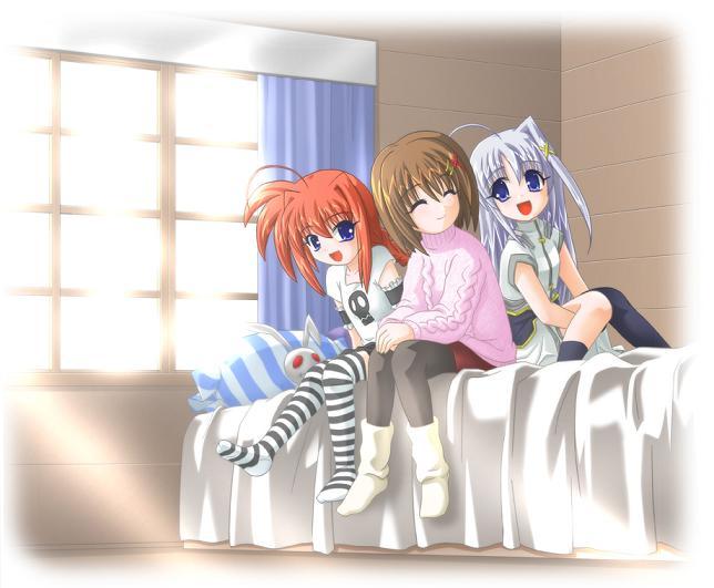 yagami hayate, vita, and reinforce zwei (lyrical nanoha and 2 more) drawn by sumeragi_kou