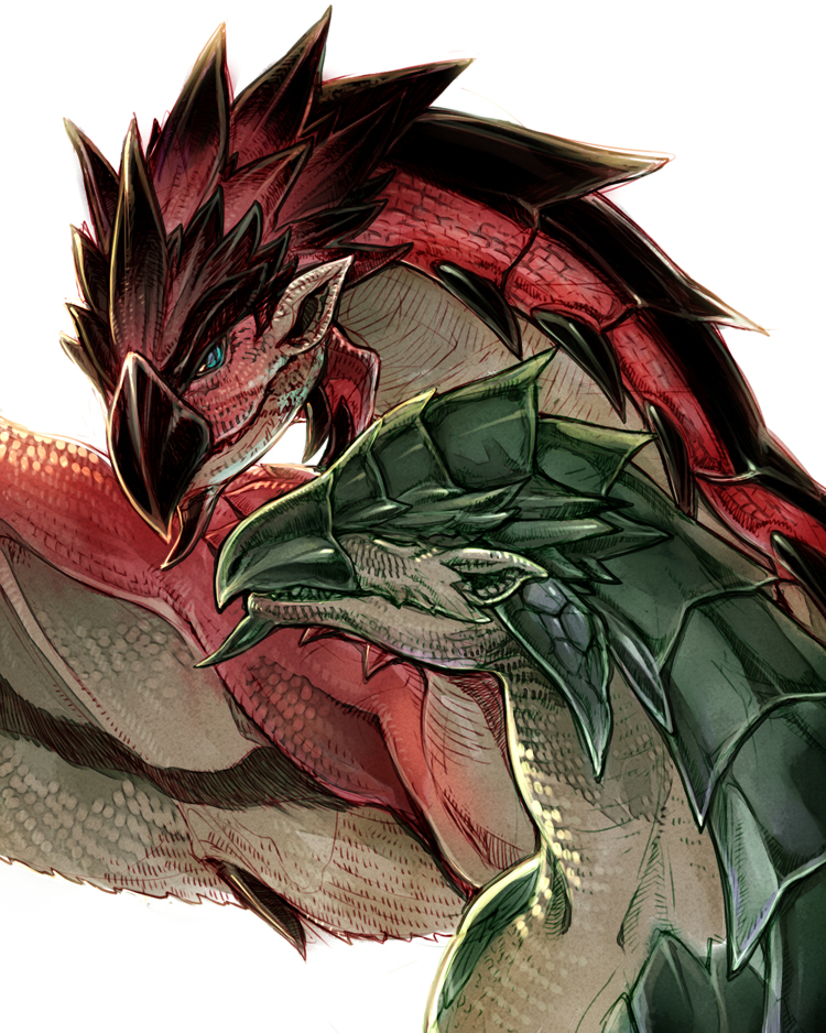 rathalos and rathian (monster hunter) drawn by hpa_(foolish_factory)