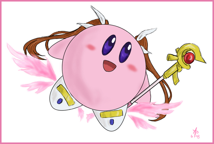 takamachi nanoha, kirby, and raising heart (lyrical nanoha and 4 more)
