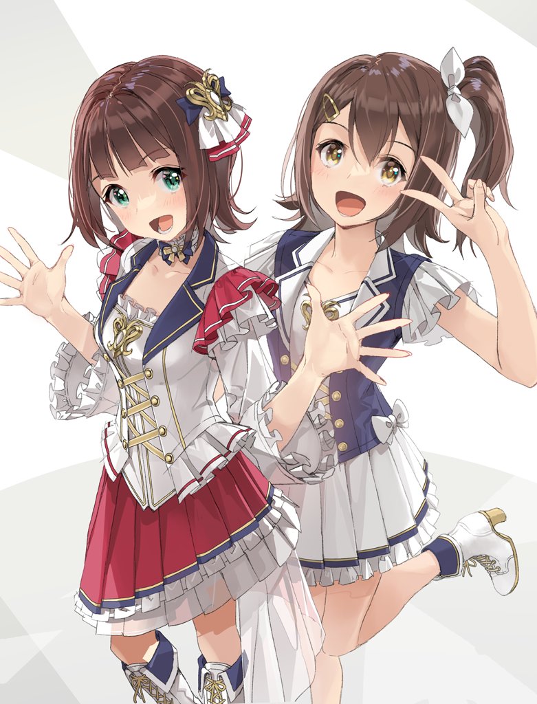 amami haruka and kasuga mirai (idolmaster and 2 more) drawn by yahako