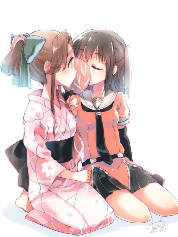 sendai and jintsuu (kantai collection) drawn by koruri