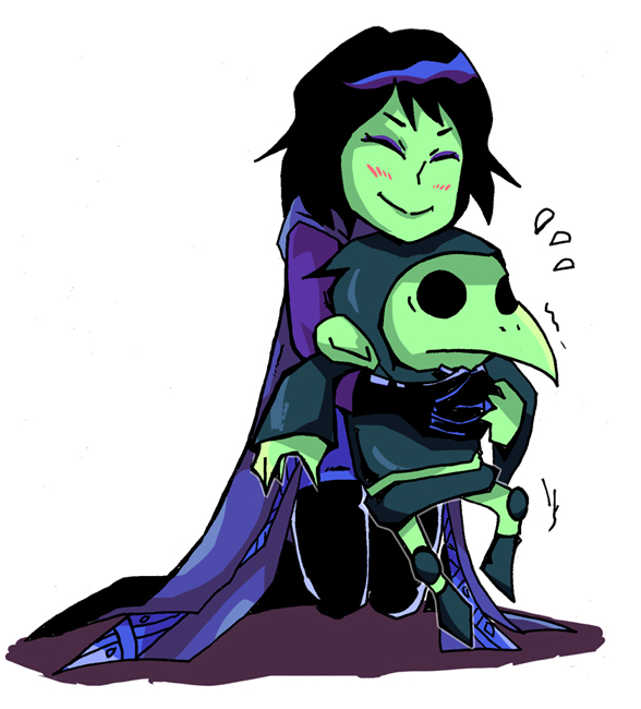 plague knight and mona (shovel knight) drawn by setz
