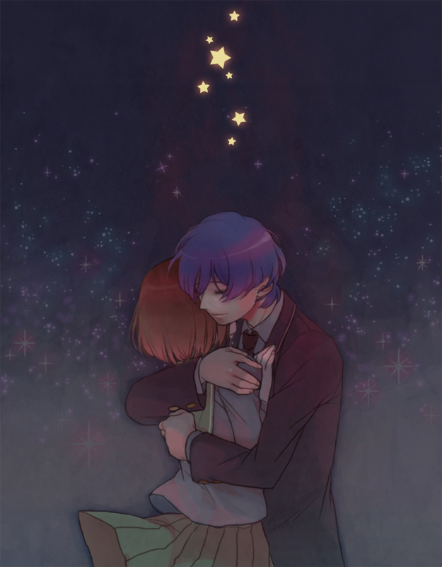 takakura shouma and oginome ringo (mawaru penguindrum) drawn by kichiko