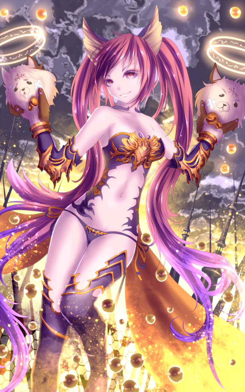 cerberus, mimi, and coco (granblue fantasy and 1 more) drawn by yusuke_(shiota)