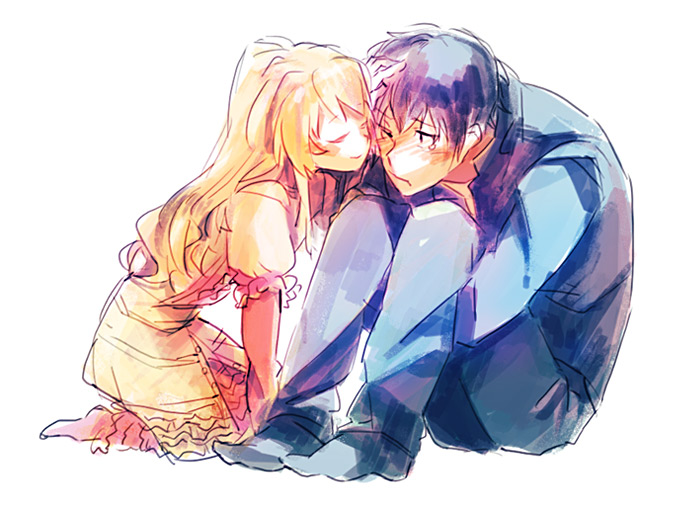 aisaka taiga and takasu ryuuji (toradora!) drawn by chiko_(beroro)