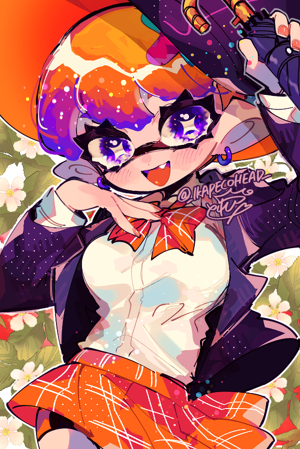 inkling player character and inkling girl (splatoon) drawn by repikinoko