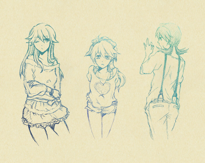 kris, green, and yellow (pokemon and 1 more) drawn by sonorite