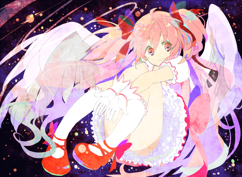 kaname madoka and ultimate madoka (mahou shoujo madoka magica) drawn by tsumiki_(na7)
