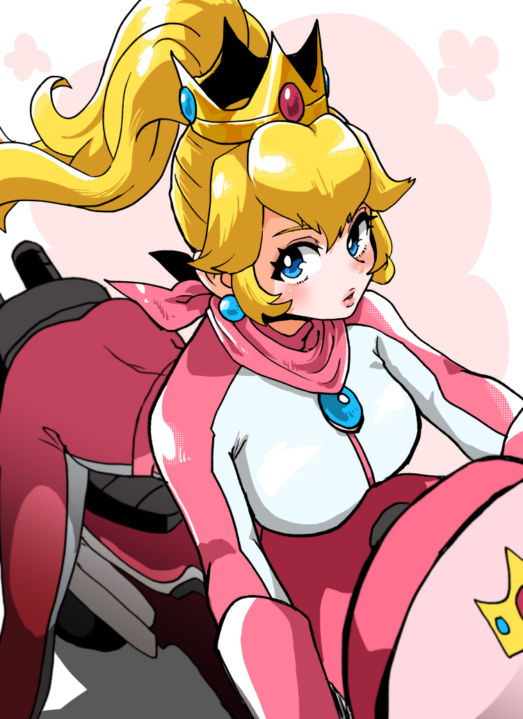 princess peach and biker peach (mario) drawn by hanimitsu_(bisko)