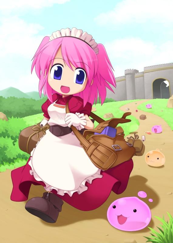 poring, drops, and riria (ragnarok online and 1 more) drawn by yuichirou