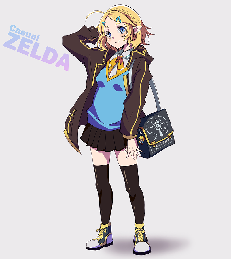 link and princess zelda (the legend of zelda and 1 more) drawn by gurepyon