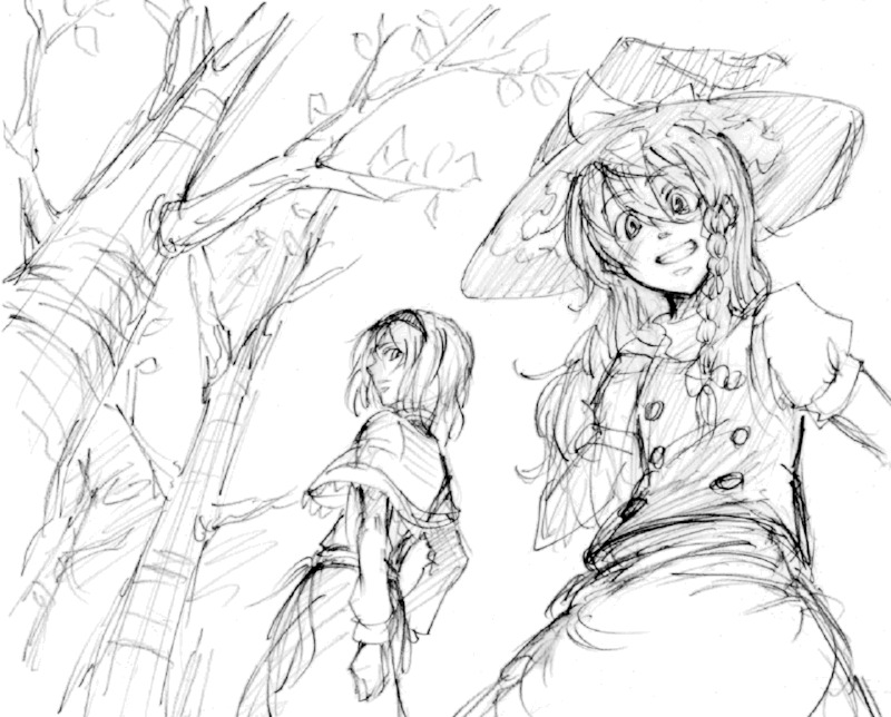 kirisame marisa and alice margatroid (touhou) drawn by yadonushi_(housei)