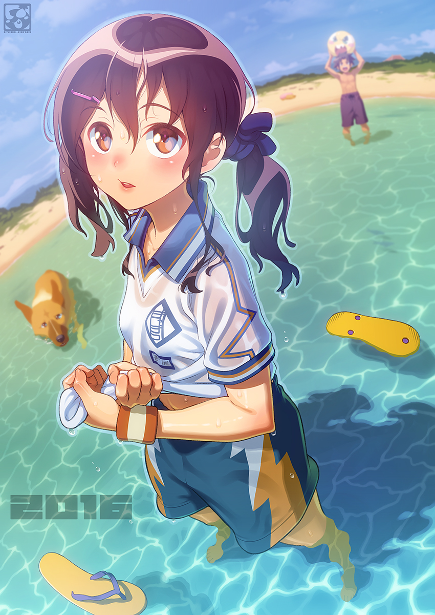aoi sora and aoi daichi (original) drawn by pairan