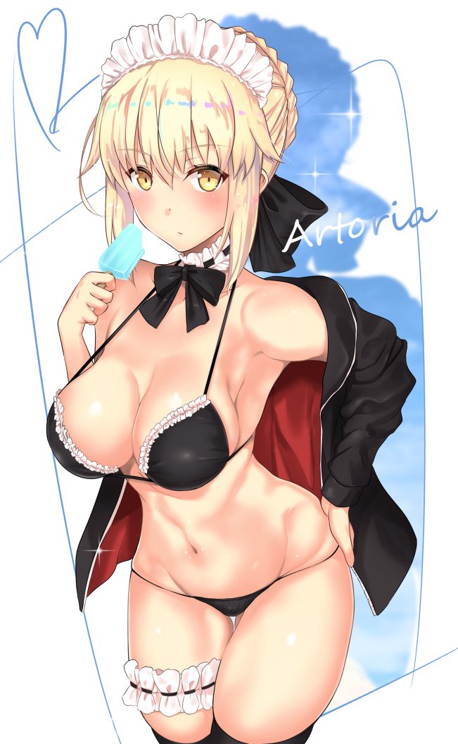 artoria pendragon and saber alter (fate and 1 more) drawn by untue