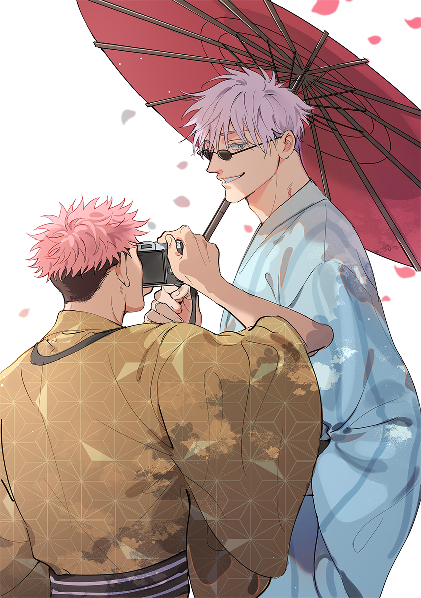 gojou satoru and itadori yuuji (jujutsu kaisen) drawn by bamthelapis