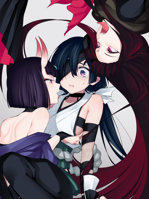 shuten douji, oryou, and mochizuki chiyome (fate and 1 more) drawn by 7dango7