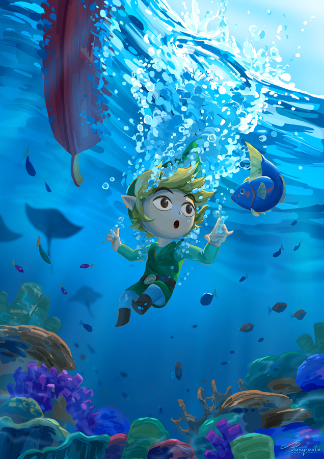 link and toon link (the legend of zelda and 1 more) drawn by jasqreate