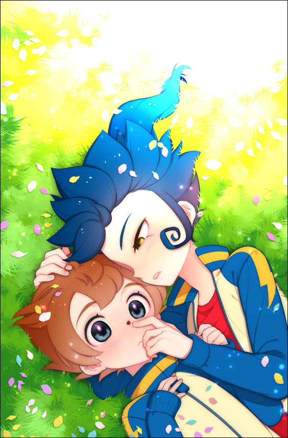 matsukaze tenma and tsurugi kyousuke (inazuma eleven and 1 more) drawn by tooru