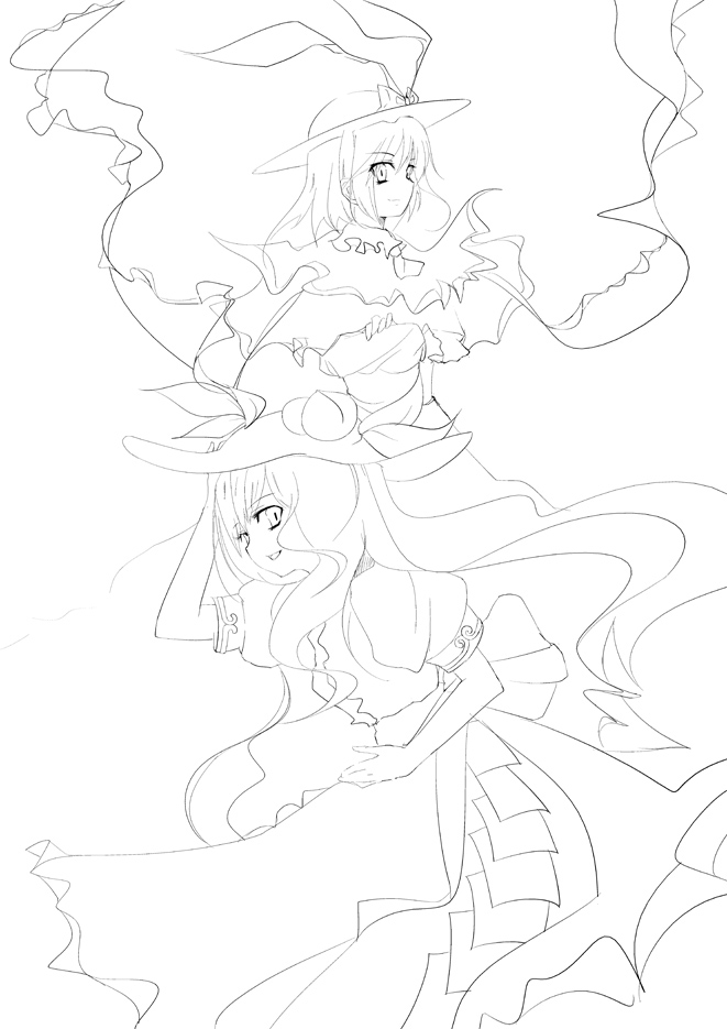 hinanawi tenshi and nagae iku (touhou) drawn by cofepig