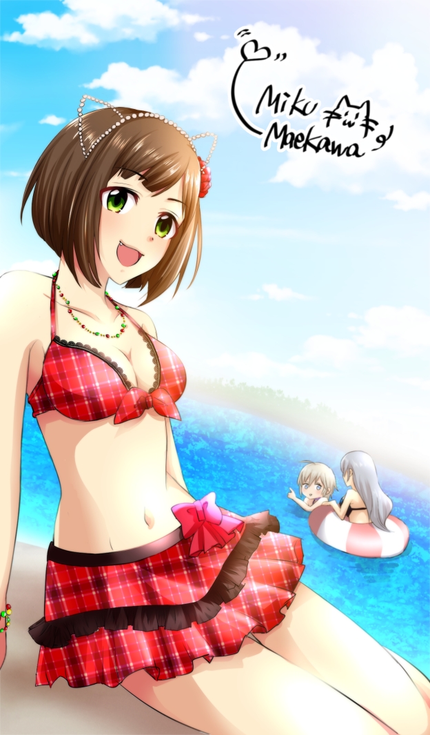 anastasia, maekawa miku, and takamine noa (idolmaster and 1 more) drawn by popon_ta