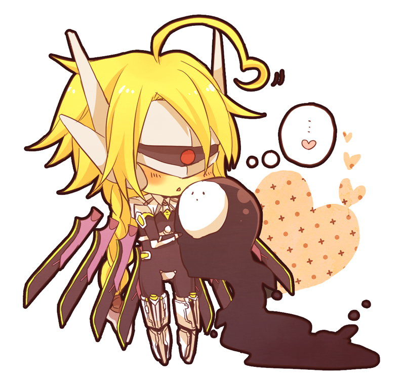 lambda-11 and arakune (blazblue) drawn by yuya_(oshidori)
