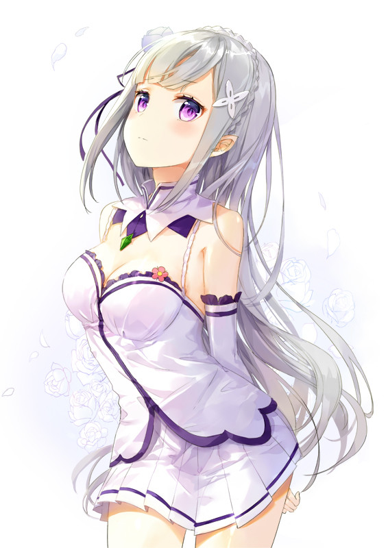 emilia (re:zero kara hajimeru isekai seikatsu) drawn by fuumi_(radial_engine)