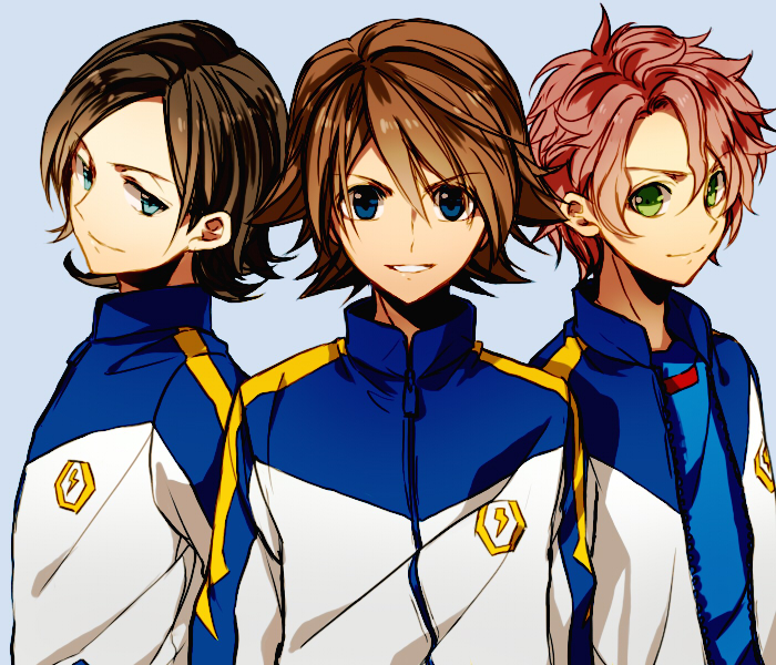 fideo aldena, gianluca zanardi, and marco maseratti (inazuma eleven) drawn by maka_(morphine)