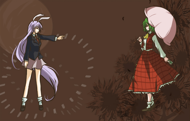 reisen udongein inaba and kazami yuuka (touhou) drawn by hazuki_(starblue)