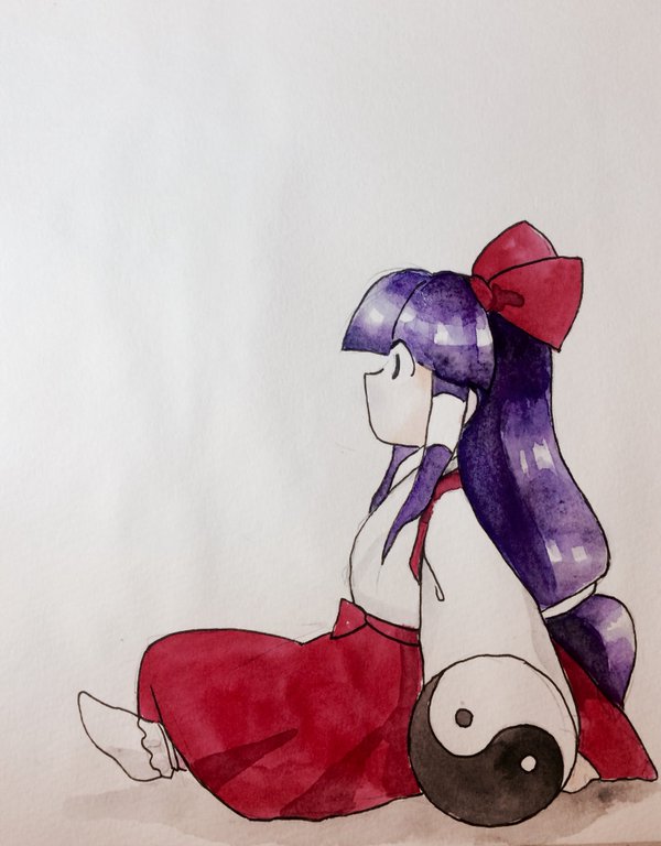 hakurei reimu (touhou and 1 more) drawn by kaigen_1025