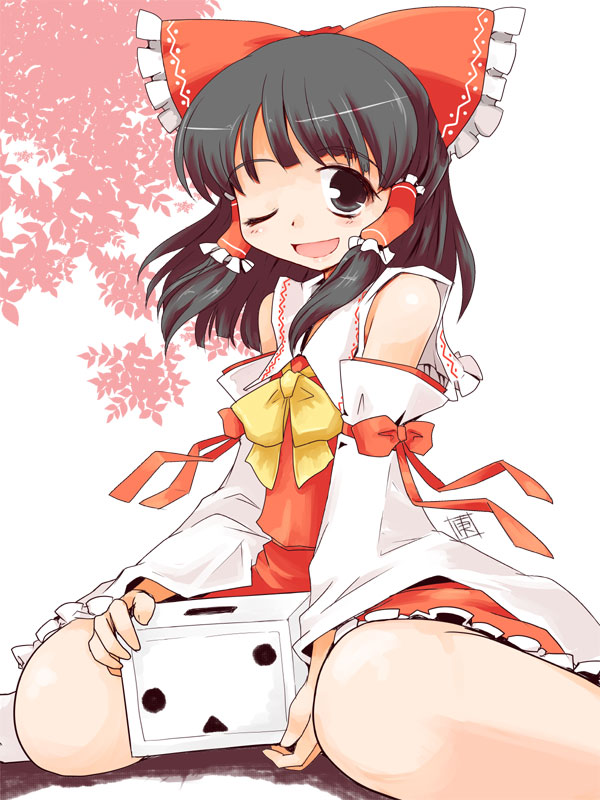 hakurei reimu and terebi-chan (touhou and 1 more) drawn by kanoe_soushi