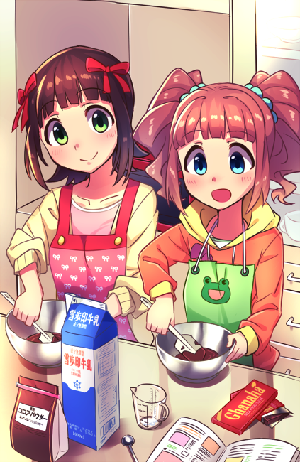 amami haruka and takatsuki yayoi (idolmaster) drawn by wagashi928