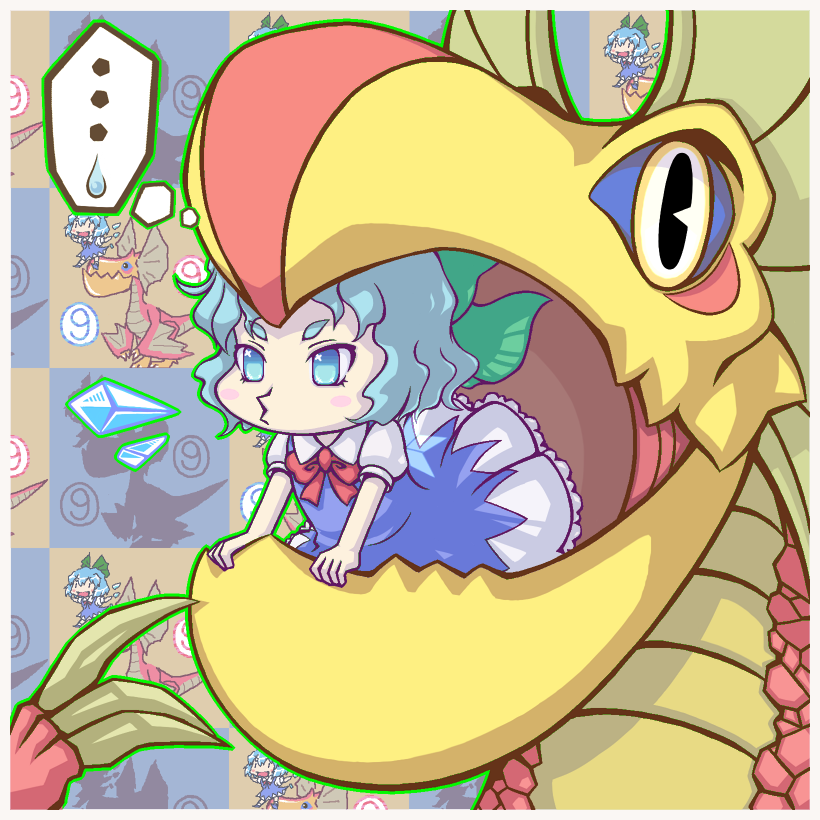 cirno and yian kut-ku (touhou and 1 more) drawn by k_e