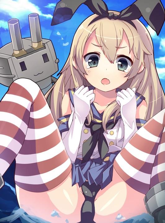 shimakaze and rensouhou-chan (kantai collection) drawn by momoero