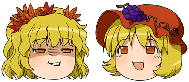 aki minoriko and aki shizuha (touhou) drawn by maso_(ascii_art)