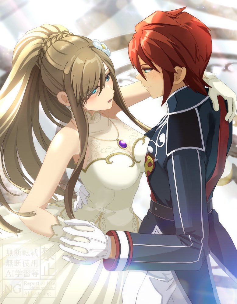 tear grants and luke fon fabre (tales of and 1 more) drawn by komegura